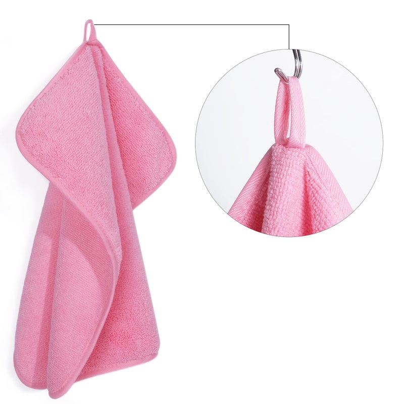 POLYTE Premium Lint Free Microfiber Washcloth Face Towel, 13 x 13 in, Set of 6 (Pink) - Image 5